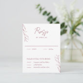 エレガント ミニマリスト ボタニカル バーガンディー RSVP カード (スタンド正面)