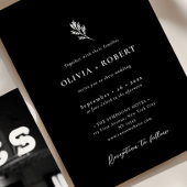エレガント ミニマリスト ボタニカル フォト ウェディング 招待状