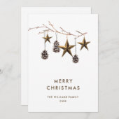 エレガント ミニマリスト ボーホー かわいいクリスマスカード シーズンカード (正面/裏面)