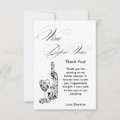 エレガント ミニマリスト ヴィノ ビフォア ヴァウズ ブライズシャワー サンキューカード (正面)
