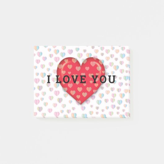 エレガント ミニマリスト 愛してる デザイン ポストイット (正面)