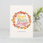 エレガント ミニマリスト 秋 紅葉リース シーズンカード (スタンド正面)