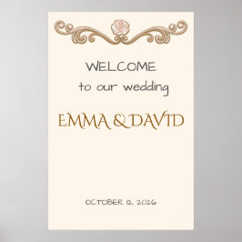 エレガント・ミニマリスト 結婚式ウェルカムボード ポスター