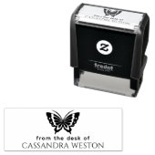 エレガント ミニマリスト #4 蝶の「机から」名前 セルフインキングスタンプ (インサイチュ)