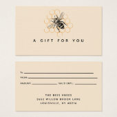 エレガント&ミニマリストHoney Beekeeperギフトカード (正面&裏面)