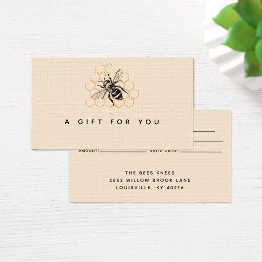エレガント&ミニマリストHoney Beekeeperギフトカード (デスク)