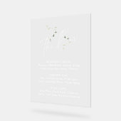 エレガント ミニマリ ボタニカル ブライダル シャワー バー メニュー アクリルサイン (傾斜)