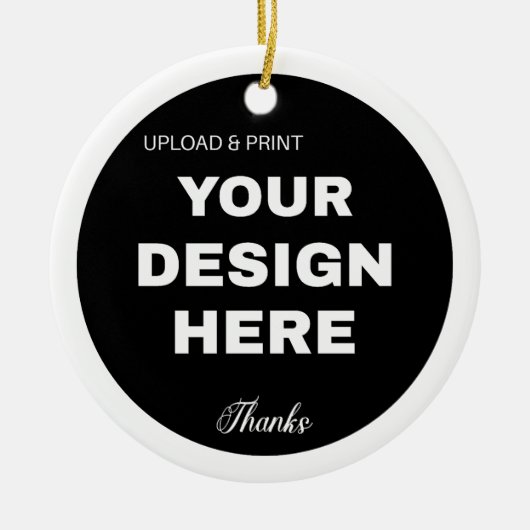 エレガント、ミニマルおよびブラックQRコーお洒落ドロゴ セラミックオーナメント (正面)