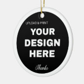 エレガント、ミニマルおよびブラックQRコーお洒落ドロゴ セラミックオーナメント (左)