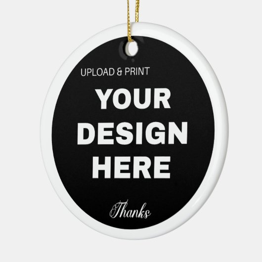 エレガント、ミニマルおよびブラックQRコーお洒落ドロゴ セラミックオーナメント (左)