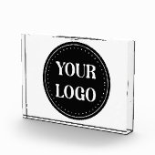 エレガント、ミニマルおよびブラックQRコーお洒落ドロゴ フォトブロック (右)