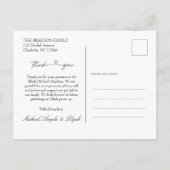 エレガント ミニマルな洗礼 お礼ポストカード ポストカード (裏面)