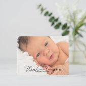 エレガント ミニマルな洗礼 お礼ポストカード ポストカード (スタンド正面)