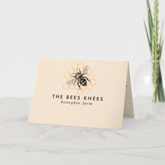 エレガント&ミニマルな蜂蜜の養蜂家を折り畳み カード (正面)