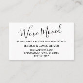 エレガント、ミニマルタイポグラフィ「引っ越しました」カード 名刺 (正面)