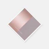 エレガント&ミニマルバラ金ゴールドと紫色のカラーブロック スタンダードカクテルナプキン (角)