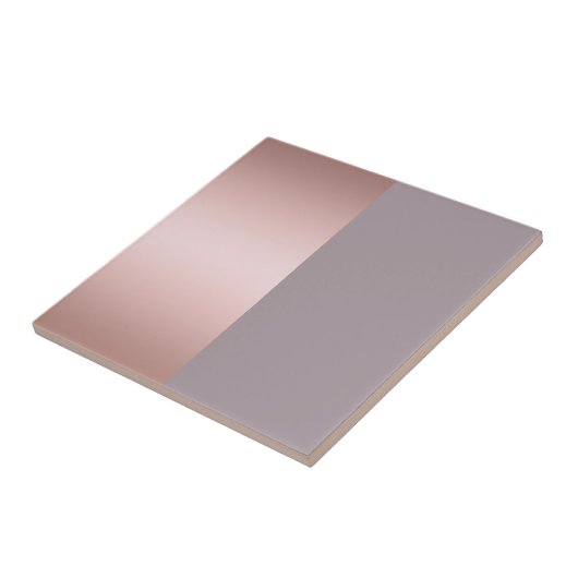 エレガント&ミニマルバラ金ゴールドと紫色のカラーブロック タイル (側面)