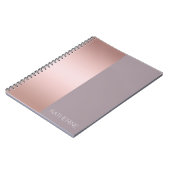 エレガント&ミニマルバラ金ゴールドと紫色のカラーブロック ノートブック (左側)