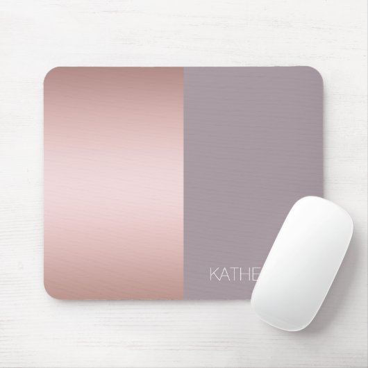 エレガント&ミニマルバラ金ゴールドと紫色のカラーブロック マウスパッド (マウス)