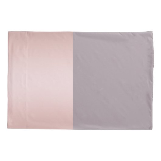 エレガント&ミニマルバラ金ゴールドと紫色のカラーブロック 枕カバー (裏面)