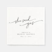 エレガント，ミニマルパーソナライズされたブライダルシャワー スタンダードカクテルナプキン (正面)