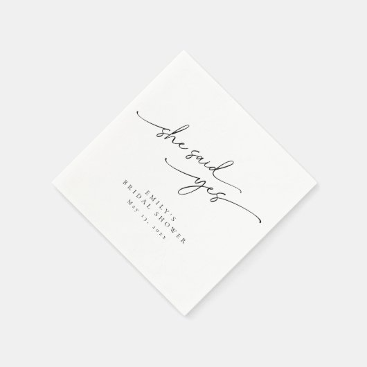 エレガント，ミニマルパーソナライズされたブライダルシャワー スタンダードカクテルナプキン (角)