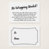 エレガント、ミニマルブライダルなしラップシャワーギフトカード (正面&裏面)