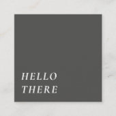 エレガント |ミニマルモダンタイポグラフィシンプルグレー スクエア名刺 (正面)