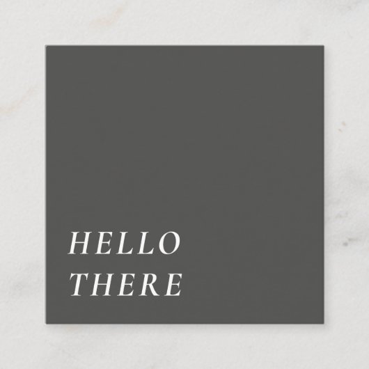 エレガント |ミニマルモダンタイポグラフィシンプルグレー スクエア名刺 (正面)