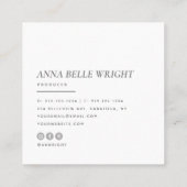 エレガント |ミニマルモダンタイポグラフィシンプルピンク スクエア名刺 (裏面)