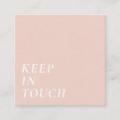 エレガント |ミニマルモダンタイポグラフィシンプルピンク スクエア名刺 (正面)