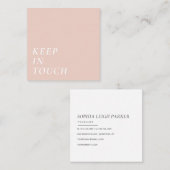 エレガント |ミニマルモダンタイポグラフィシンプルピンク スクエア名刺 (正面/裏面)