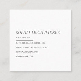 エレガント |ミニマルモダンタイポグラフィシンプルピンク スクエア名刺