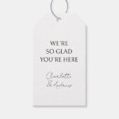 エレガント, ミニマル手書き，白い贈り物ラベル ギフトタグ (正面)