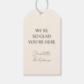 エレガント, ミニマル手書き， beigeギフトラベル ギフトタグ (正面)