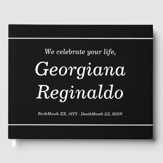 エレガント&ミニマル葬式ゲストブック ゲストブック (正面)