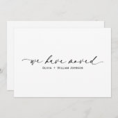 エレガント ミニマル お引越ししました スクリプト 案内状 (正面/裏面)