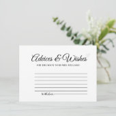 エレガント ミニマル アドバイス & ウィッシュ ブライダル シャワー 招待状 (スタンド正面)