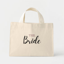 エレガント ミニマル アート ミニ トート バッグ for ブライド (結婚式のための洗練されたシン