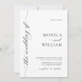 エレガント ミニマル ウェディング フォト 招待状 (正面)