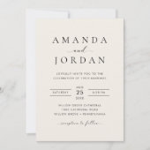 エレガント ミニマル ウェディング フォト 招待状 (正面)