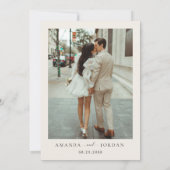 エレガント ミニマル ウェディング フォト 招待状 (裏面)