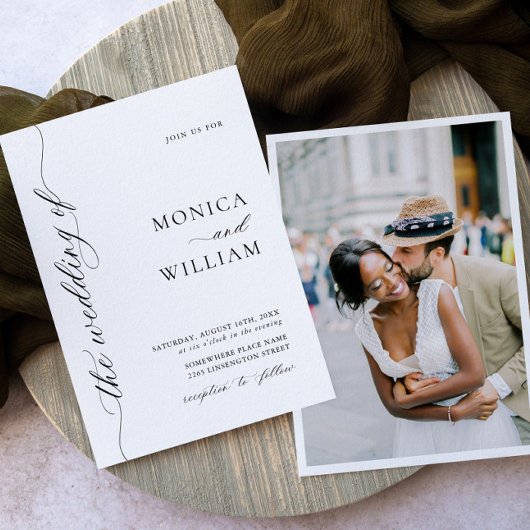 エレガント ミニマル ウェディング フォト 招待状