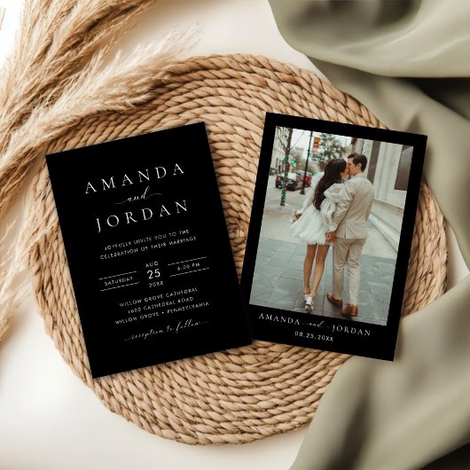 エレガント ミニマル ウェディング フォト 招待状