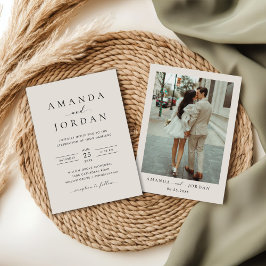 エレガント ミニマル ウェディング フォト 招待状