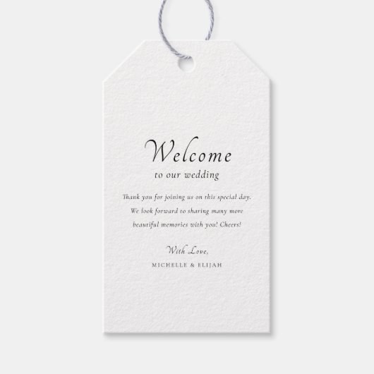 エレガント ミニマル ウェルカム ウェディング フェイバータグ ギフトタグ (正面)