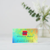 エレガント ミニマル カラフル ネビュラ デザイン 名刺 (スタンド正面)