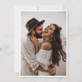 エレガント ミニマル カリグラフィー ウェディング フォト 招待状 (裏面)