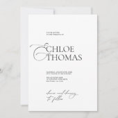 エレガント ミニマル カリグラフィー クラシック ウェディング 招待状 (正面)