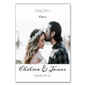 エレガント ミニマル カリグラフィー フォト テーブルナンバー (裏面)